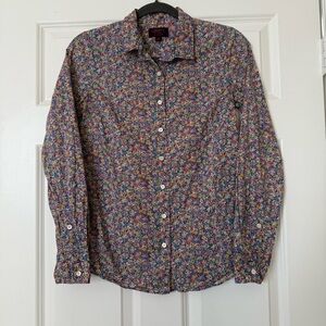J Crew Liberty Fabric Floral Button Down Shirt Size 2